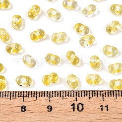 塗装ガラスシードビーズスプレー  ピーナッツ  ゴールド  6~6.5x4x3mm  穴：1.4~1.5mm  約4000個/ポンド&nbsp;SEED-T007-08C