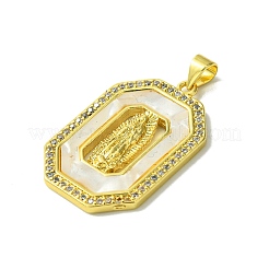 Golden Brass Micro Pave Cubic Zirconia Pendants&nbsp;KK-H472-14G-13