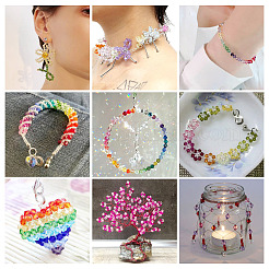 12 Strands 3 Styles Gradient Color Baking Paint Glass Bead Strands&nbsp;DGLA-TA0001-21C