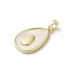 Brass Pave Shell Pendants&nbsp;KK-I708-08A-G