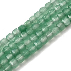 天然石グリーンアベンチュリンビーズ連売り  ファセットテーブルカットキューブ  5~6x5~6x5~6mm  穴：1.2mm  約61個/連  12.20~12.80''（31~32.5センチメートル）&nbsp;G-F797-A02-01