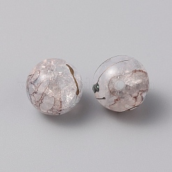 手作りのドローベンチランプワークビーズ  ラウンド  アザミ  10x9.5mm  穴：1.6mm&nbsp;FIND-WH0152-572F
