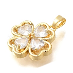 Brass Micro Pave Cubic Zirconia Pendants&nbsp;ZIRC-D275-01G-01