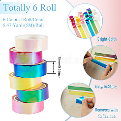 6Rolls 6 Colors PET Decorative Tape&nbsp;OFST-TA0001-07