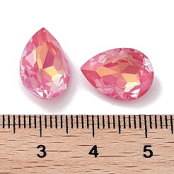 ガラスラインストーンカボション  ポイントバック＆バックメッキ  多面カット  ティアドロップ  フクシア  14x10x5.5mm&nbsp;RGLA-G020-06A-502AM