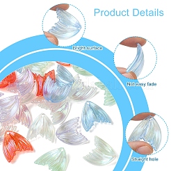 24Pcs 6 Colors UV Plating Rainbow Iridescent Transparent Acrylic Pendants&nbsp;PACR-FS0001-02