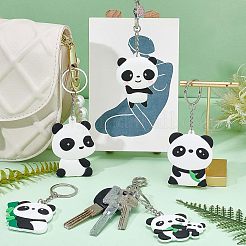 5Pcs 5 Style Silicone Panda Keychain&nbsp;KEYC-NB0001-19