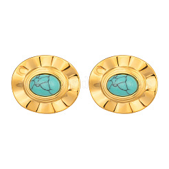 304 Stainless Steel Turquoise Stud Earrings for Women&nbsp;UJ5594