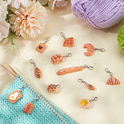 12Pcs Resin Pendant Locking Stitch Markers&nbsp;HJEW-BC00083