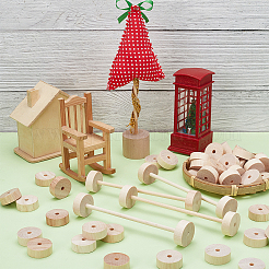 240Pcs Birchwood Wheel&nbsp;DIY-OC0013-47