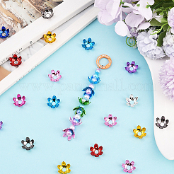120Pcs 10 Colors Acrylic Bead Caps&nbsp;OACR-SP0001-94