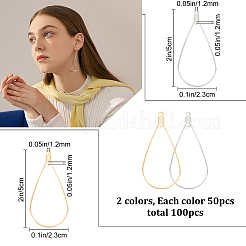 100Pcs 2 Color 304 Stainless Steel Wire Pendants&nbsp;STAS-BBC0001-05