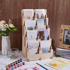 木製ディスプレイライザー  グリーティングカードやステッカーのディスプレイ用  パパイヤホイップ  24.05x20x42cm&nbsp;ODIS-WH0030-179