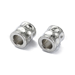 変色しない304ステンレススチールビーズ  コラム  ステンレス鋼色  4x4mm  穴：1.6mm&nbsp;X-STAS-C089-01A-P