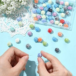 手作り磁器ビーズ60個  花  光沢釉の磁器  ミックスカラー  11x12x10mm  穴：2.5mm&nbsp;PORC-CJ0001-34