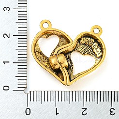 合金磁気ペンダント  ハート  アンティーク黄金  23x27x6mm  穴：1.8mm&nbsp;LS-PALLOY-Z020-05AG