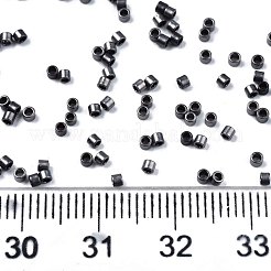 Fgb 11/0グレードaガラスシードビーズ  シリンダー  均一なシードビーズサイズ  つや消し色  濃いグレー  1.5x1mm  穴：0.5mm  約20000個/袋&nbsp;SEED-S030-0576F