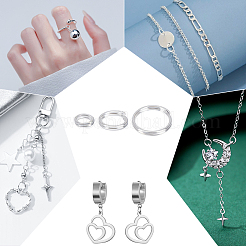 24Pcs 3 Styles 925 Sterling Silver Split Rings&nbsp;STER-AR0001-13