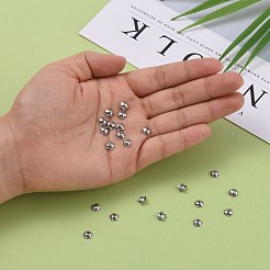 変色しにくい5枚の花びらの花、滑らかな表面、304ステンレススチールビーズキャップ  ステンレス鋼色  5.5x6x2mm  穴：0.5mm&nbsp;STAS-R065-57