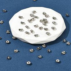 50個の鉄製イヤーナット  スタッド イヤリングのフリクション イヤリング バック  プラチナ  5x3x3mm  穴：1mm&nbsp;IFIN-FS0001-55