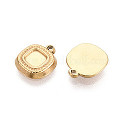 304 Stainless Steel Pendant Cabochon Settings&nbsp;STAS-T067-66G