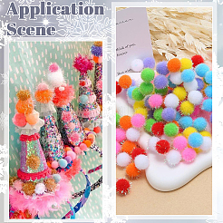 120Pcs 6 Colors Sequin Polypropylene Fiber Silk Pompom Ball&nbsp;FIND-SC0019-69