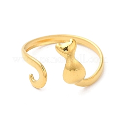 Ion Plating(IP) 304 Stainless Steel Cuff Finger Rings&nbsp;RJEW-L107-005G
