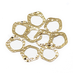 真鍮チャーム  カドミウムフリー＆ニッケルフリー＆鉛フリー  五角形  18KGP本金メッキ  31x30x1mm  穴：1mm&nbsp;KK-T032-119G