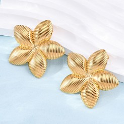 女性用304ステンレススチールスタッドピアス  花  ゴールドカラー  36.5x38.5mm&nbsp;LS-EJEW-K306-19G