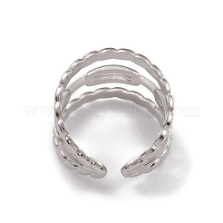 Non-Tarnish 304 Stainless Steel Cuff Rings&nbsp;RJEW-G285-39P