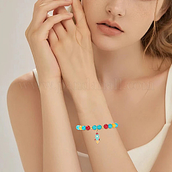 50Pcs Light Gold Plated Alloy Enamel Pendants&nbsp;ENAM-SC0007-83