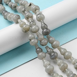 天然石ラブラドライトビーズ連売り  ヒョウタン  17.5~18.5x9.5~10mm  穴：1.2mm  約23~24個/連  16.14~16.34インチ（41~41.5cm）&nbsp;G-C039-A01