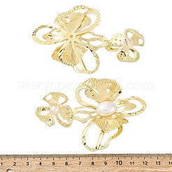 Alloy & Iron & Imitation Pearl Stud Earrings&nbsp;LS-EJEW-M075-09G