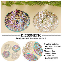40Pcs 2 Colors 201 Stainless Steel Filigree Pendants&nbsp;STAS-DC0010-92