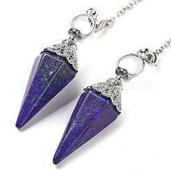 Natural Lapis Lazuli Hexagonal Pointed Dowsing Pendulums&nbsp;G-P552-05P-05