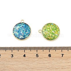 Rack Plating Brass Pendants with Synthetic Opal&nbsp;KK-Q020-07G