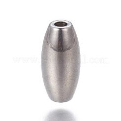 変色しにくい304ステンレススチールビーズ  ライス  ステンレス鋼色  11x5mm  穴：1.5mm&nbsp;STAS-P239-32P
