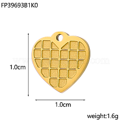 Heart Charms 304 Stainless Steel Pendants&nbsp;STAS-OY004-43G