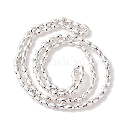 電気メッキビーズ連売り  オーバル  銀  4.5x3mm  穴：0.8mm  約94~99個/連  16.93~18.11''（43~46センチメートル）&nbsp;EGLA-H104-02J-1