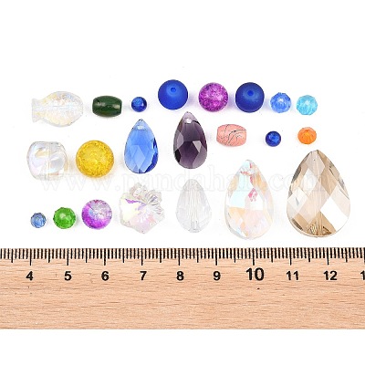 運バッグ  混合スタイルのガラスビーズ  混合図形  ランダムな色&nbsp;DIY-LUCKYBAY-100-1