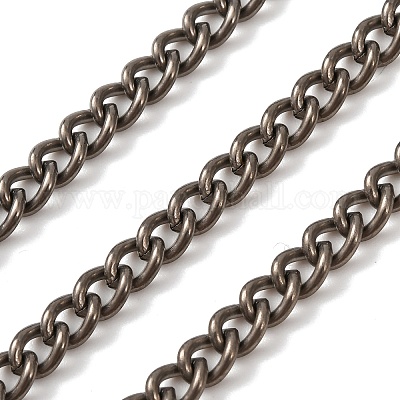 チタンカーブチェーン  溶接されていない  スプールで  生（メッキなし）  6x4.5x1mm&nbsp;CHS-A021-01B-1