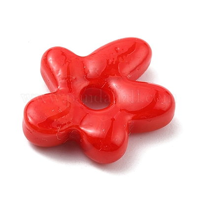 ガラスビーズ  ヒトデ  レッド  18.5x17x4.5mm  穴：3.8mm&nbsp;GGLA-TAC0007-01B-1