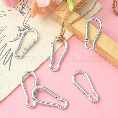 アルミ製クライミングカラビナ キーの留め金 鉄パーツ ステンレス鋼色