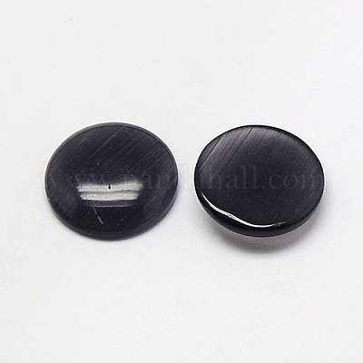 キャッツアイカボション  半円  ブラック  18x3mm&nbsp;CE-J002-18mm-33-1