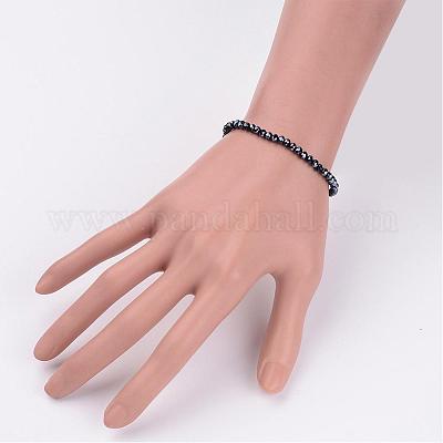 ガラスビーズストレッチブレスレット  ミックスカラー  内径：1-3/4インチ（4.6cm）&nbsp;BJEW-JB02308-1