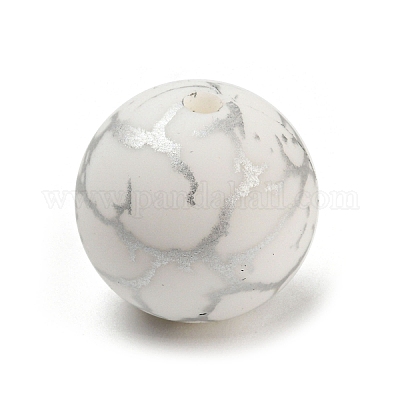 シリコンビーズ  ラウンド  ホワイト  15mm  穴：2mm&nbsp;SIL-E009-02C-1