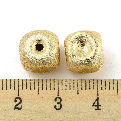Brass Textured Beads&nbsp;KK-P258-04C-G-1