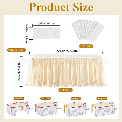 Polyester Table Skirt&nbsp;AJEW-WH20019-110C-1