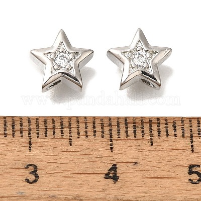 Brass Micro Pave Cubic Zirconia&nbsp;KK-Q001-05P-04-1
