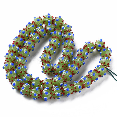 Opaque Handmade Bumpy Lampwork Beads Strands&nbsp;LAMP-T007-18-A01-1